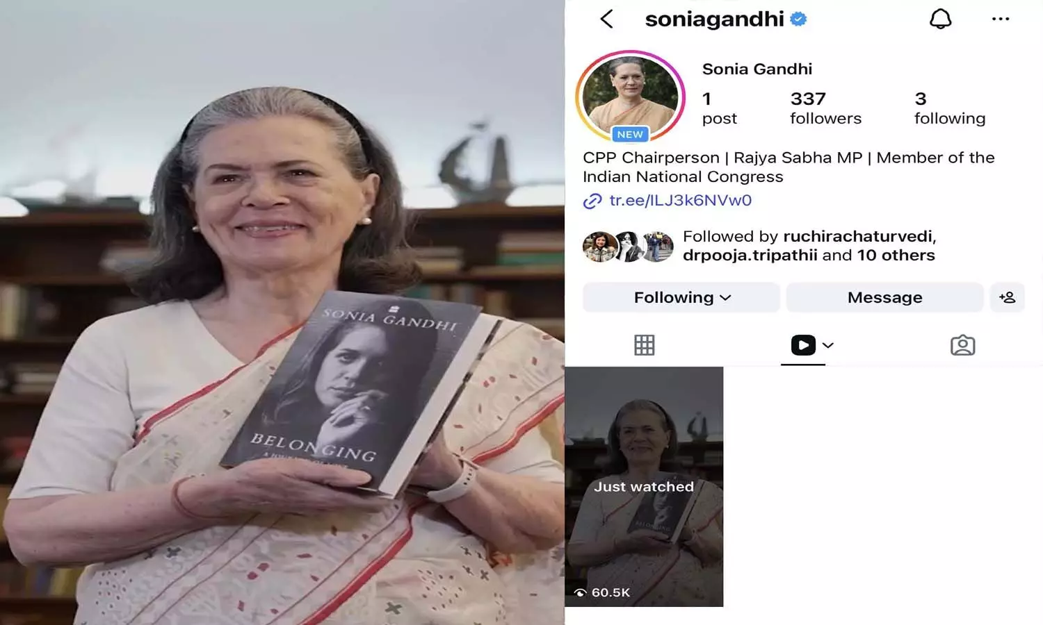Sonia Gandhi unveiling her memoir Belonging: A Journey of Love.