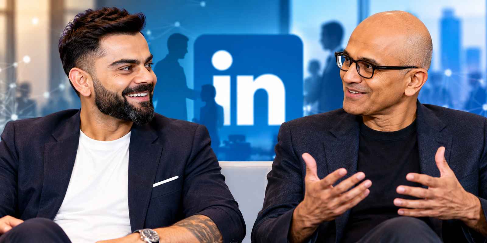 Virat Kohli and Microsoft CEO Satya Nadella LinkedIn news
