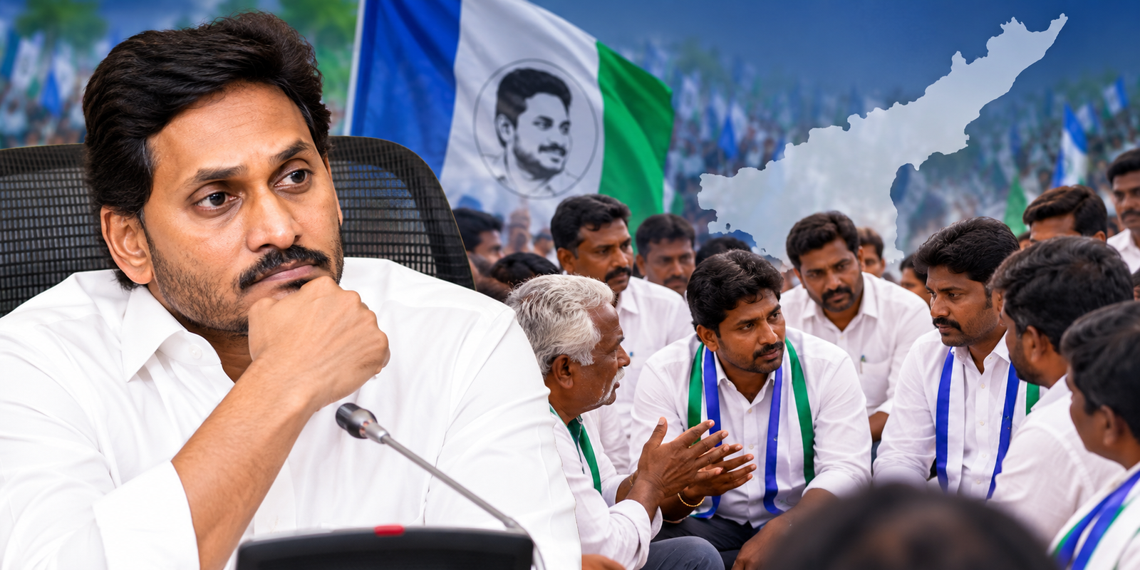 YS Jagan interacting with YSRCP leaders and party workers