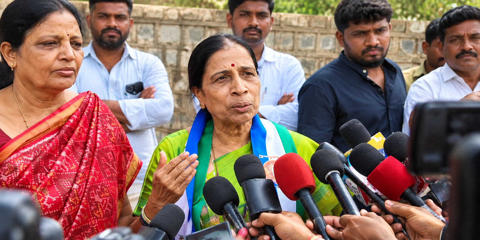 YS Pramila files nomination for Pulivendula municipal chairperson post.