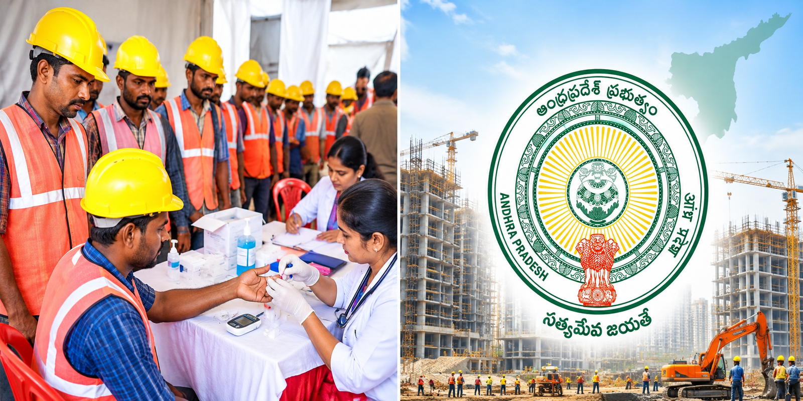 AP construction workers undergoing comprehensive health screening tests