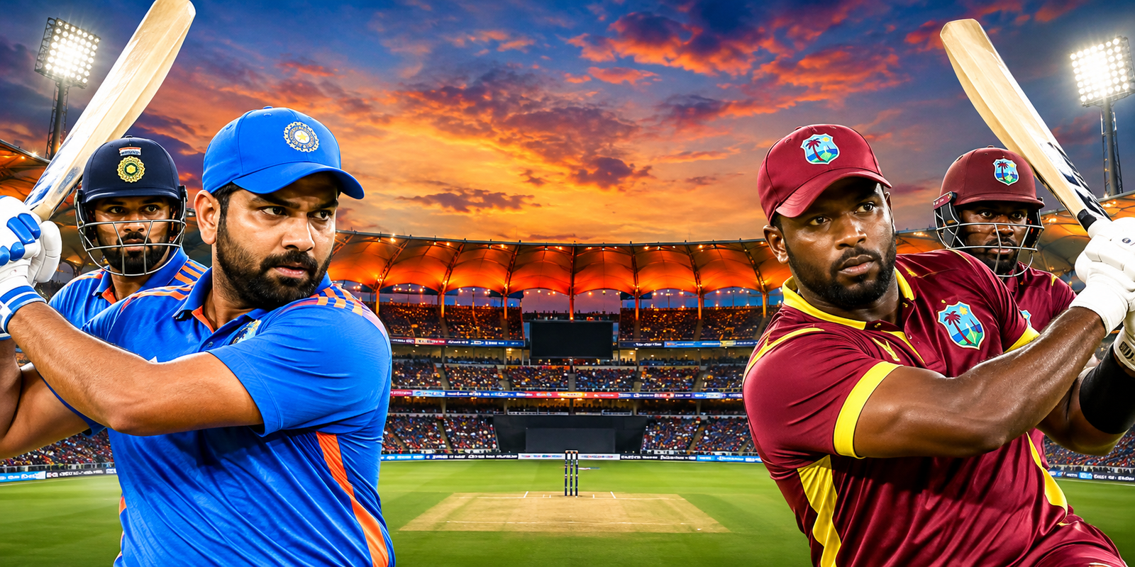 India and West Indies prepare for the fourth T20 match in Hyderabad.