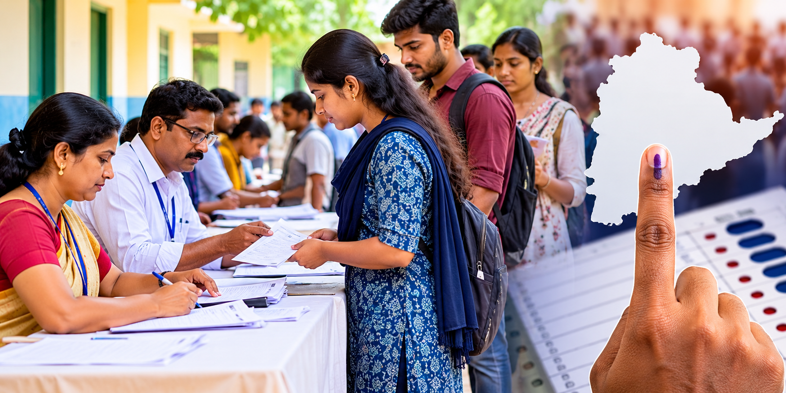 Voter registration special camp at a polling station in Telangana