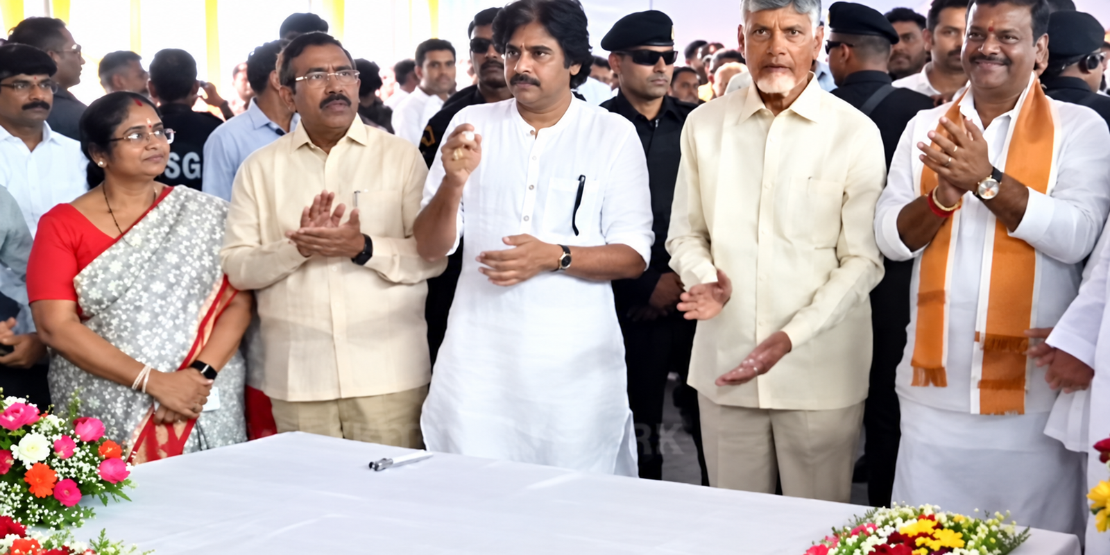 Chandrababu unveils Jal Jeevan Mission 2.0 pylon in Proddatur.