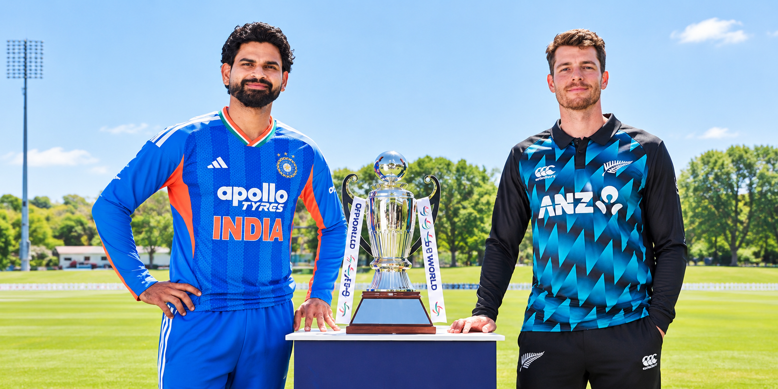 India and New Zealand cricket teams prepare for the first T20 match.