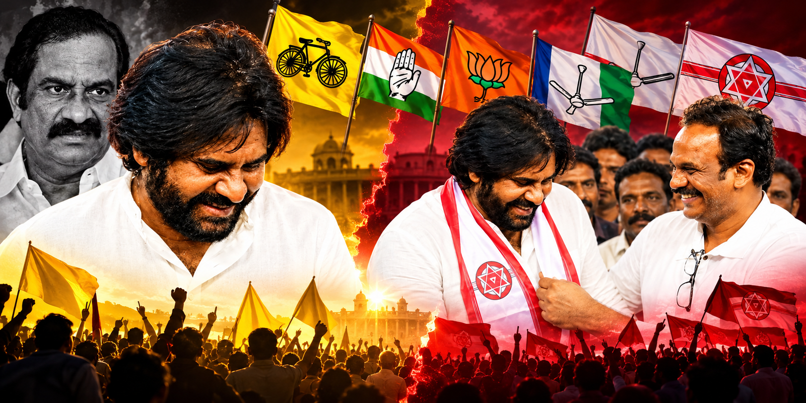 Vangaveeti Radha Krishna joins Janasena in the presence of Pawan Kalyan.