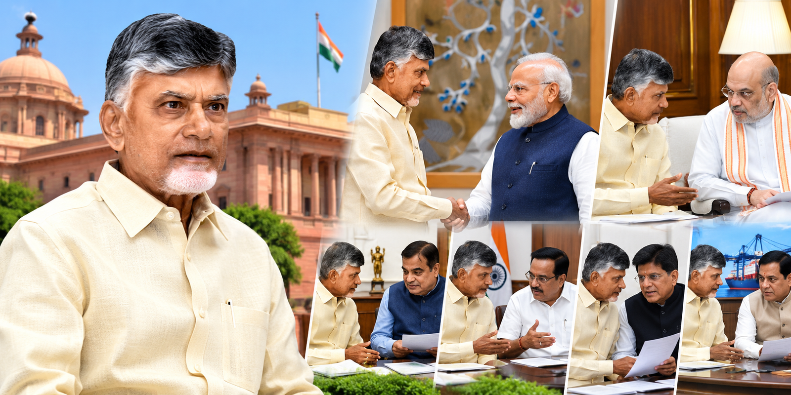 Chandrababu Naidu meeting Union ministers during Delhi tour