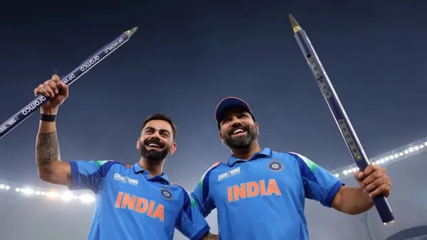 Rohit Sharma and Virat Kohli during India ODI cricket action