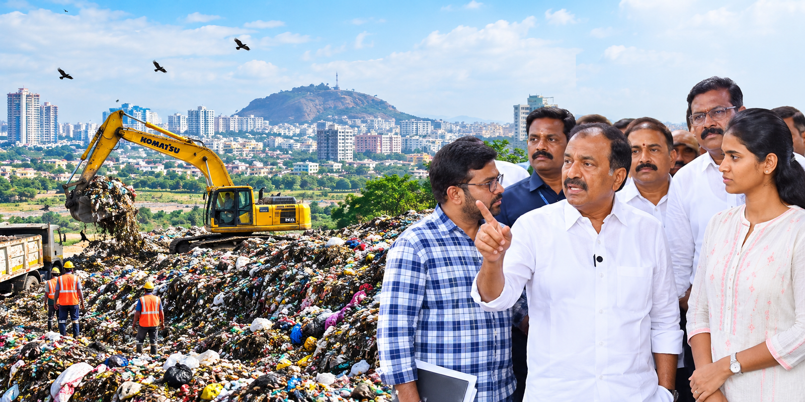 Eatala Rajender raises concerns over Jawahar Nagar dump yard pollution.