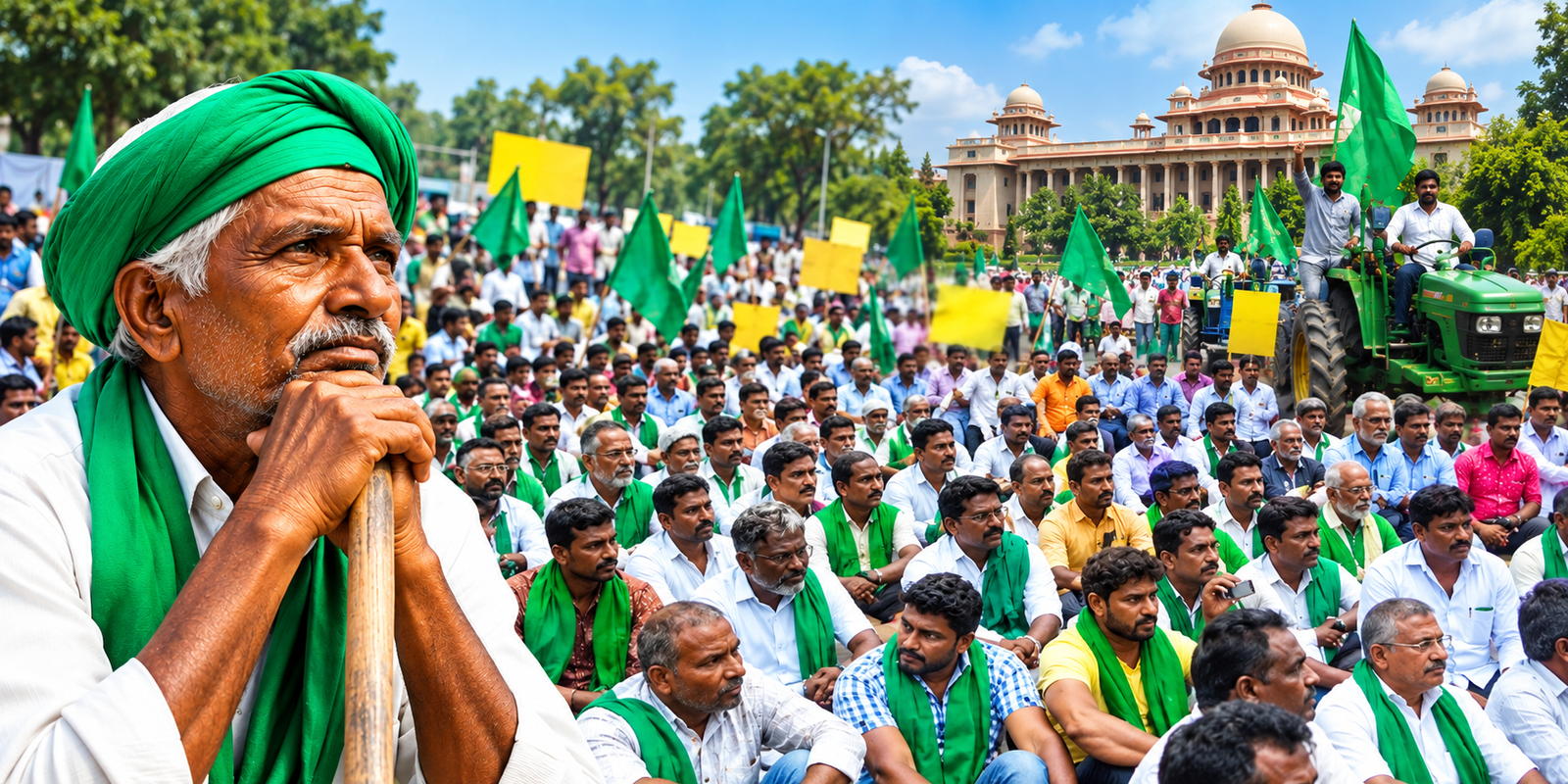 Amaravati farmers raise concerns over pending CRDA land issues.