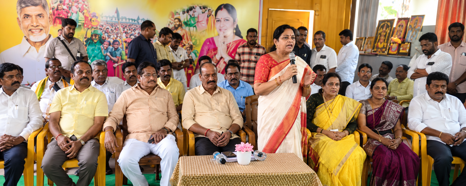 Gummidi Sandhyarani expresses displeasure at a Salur party meeting.