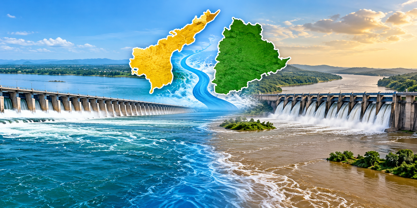 Krishna and Godavari river water sharing meetings between Andhra Pradesh and Telangana officials.