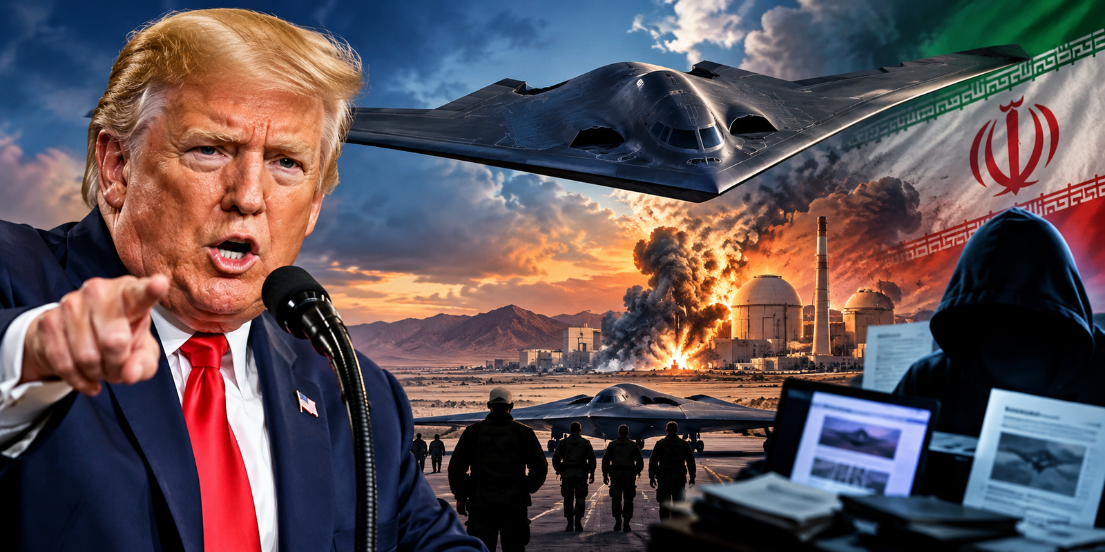 Donald Trump speaking at a rally about US military secrets.