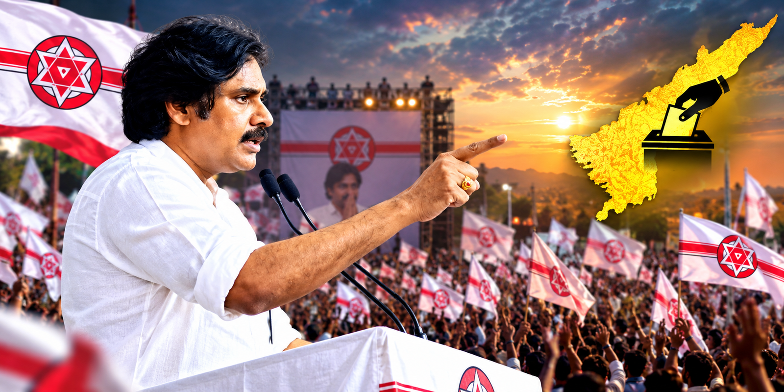 Pawan Kalyan and Chandrababu Naidu discussing AP local elections