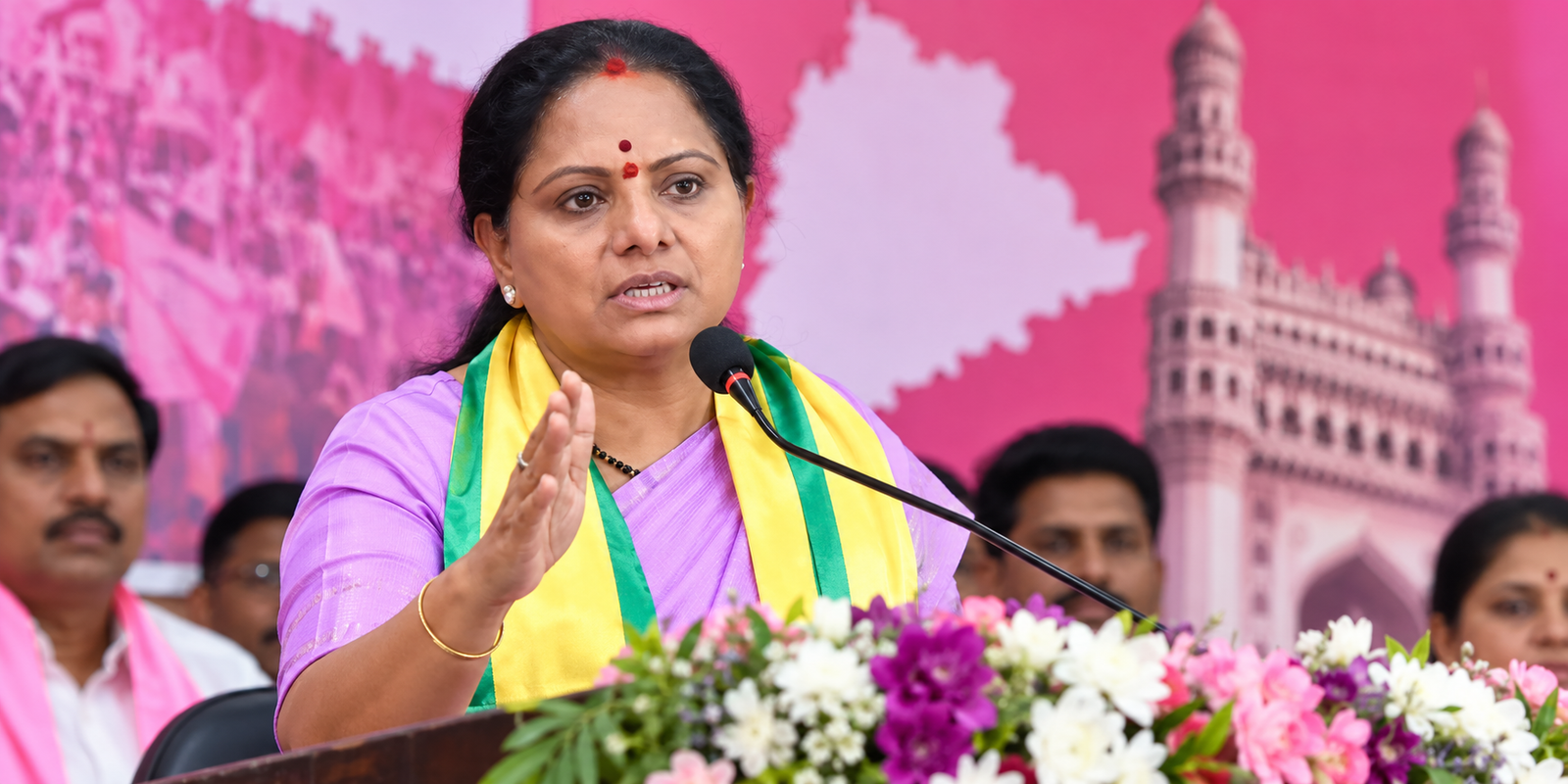 Kavitha visits Vemulawada Rajanna Temple and inspects development works