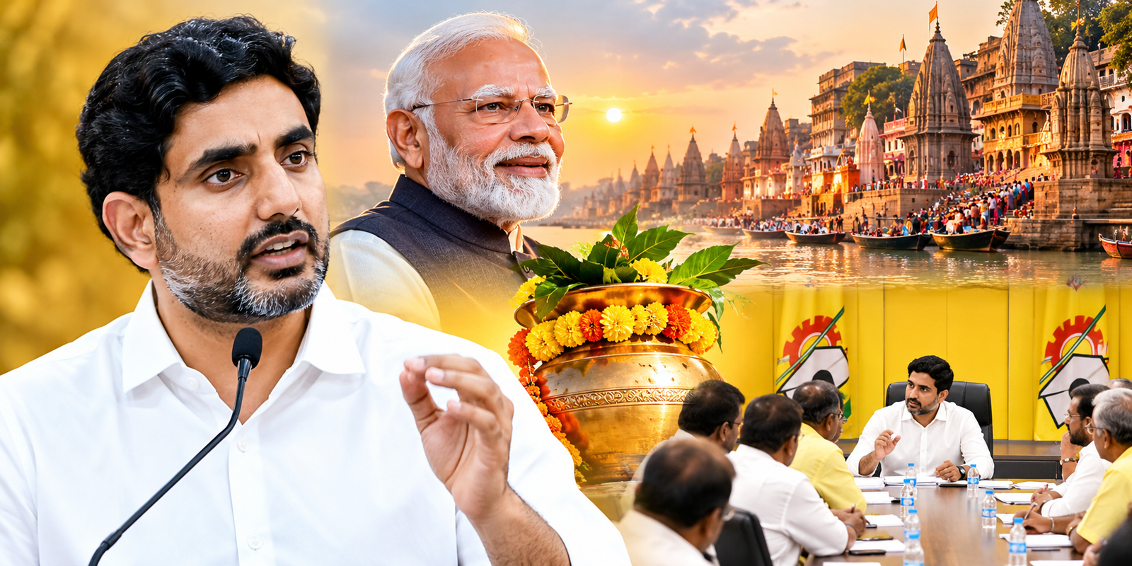 Nara Lokesh speaking about Kashi holy waters and TDP elections