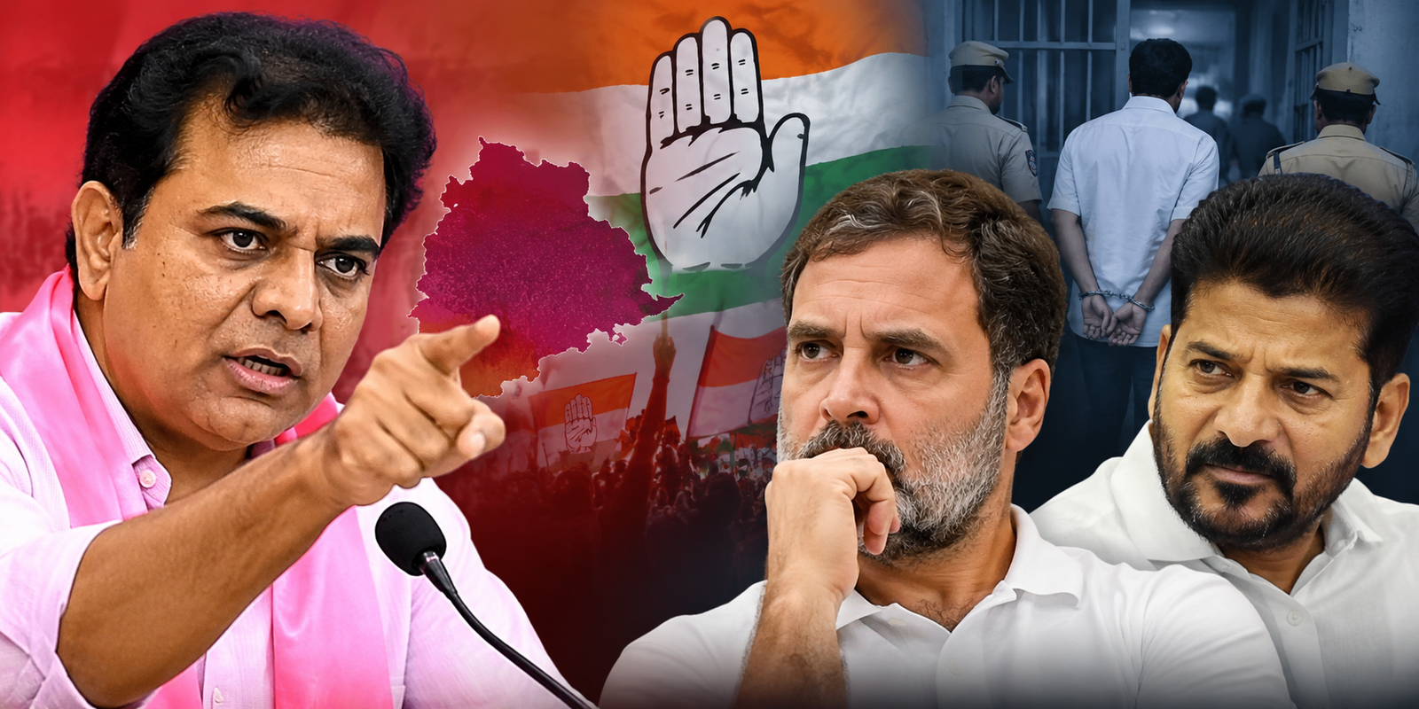 KTR criticises Rahul Gandhi and Revanth Reddy over Krishank arrest.