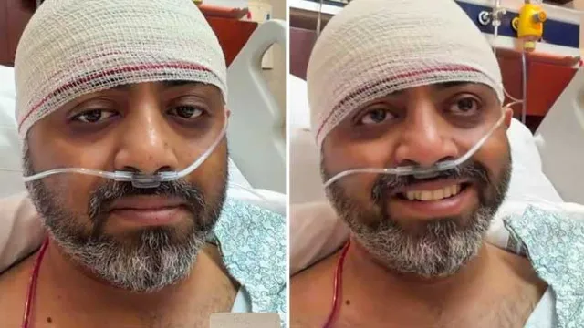 Captain Smith receiving treatment after Flydubai flight incident