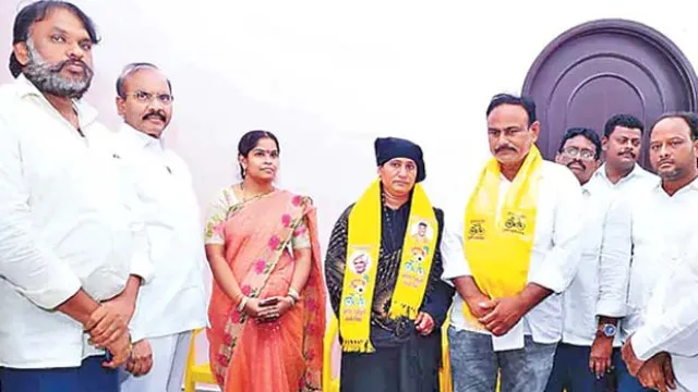 Karemun Shaik joins TDP in the presence of MLA Prathipati Pulla Rao.