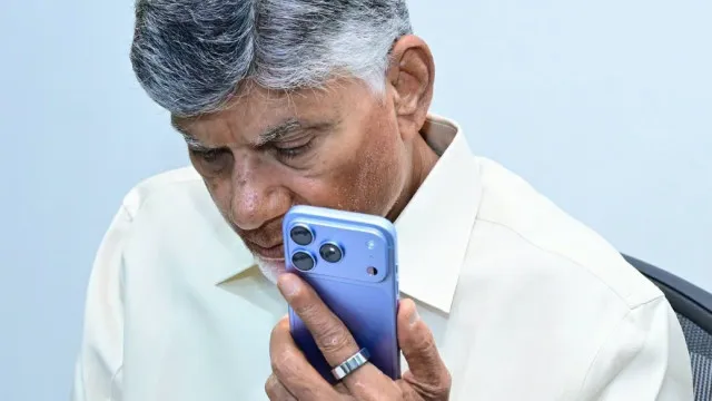 Chandrababu Naidu speaks to the mother of injured Rapthadu student.