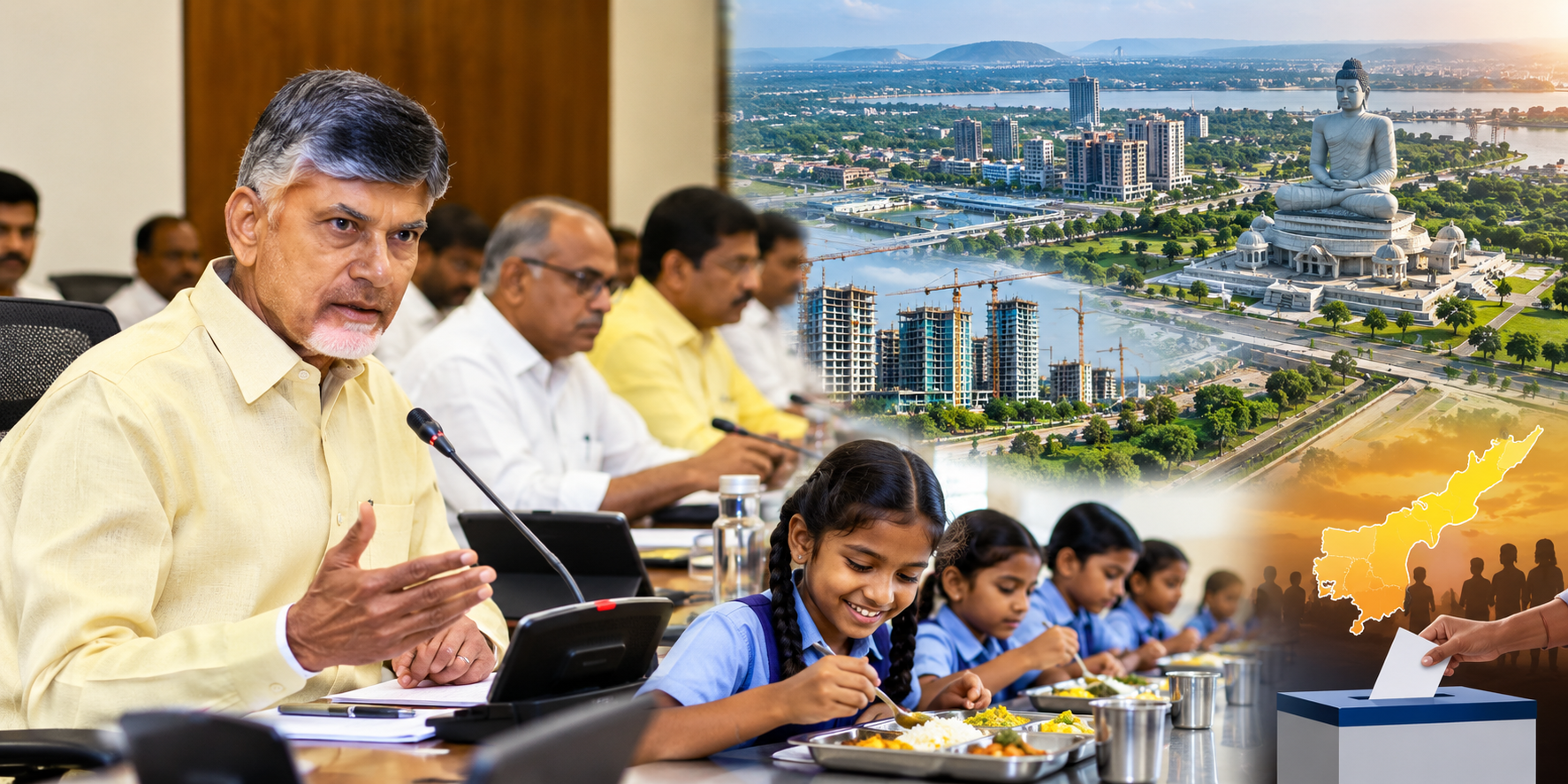 Chandrababu Naidu chairing Andhra Pradesh cabinet meeting