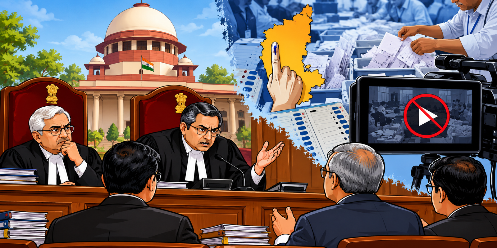 Supreme Court hearing on missing Shringeri election counting videos.