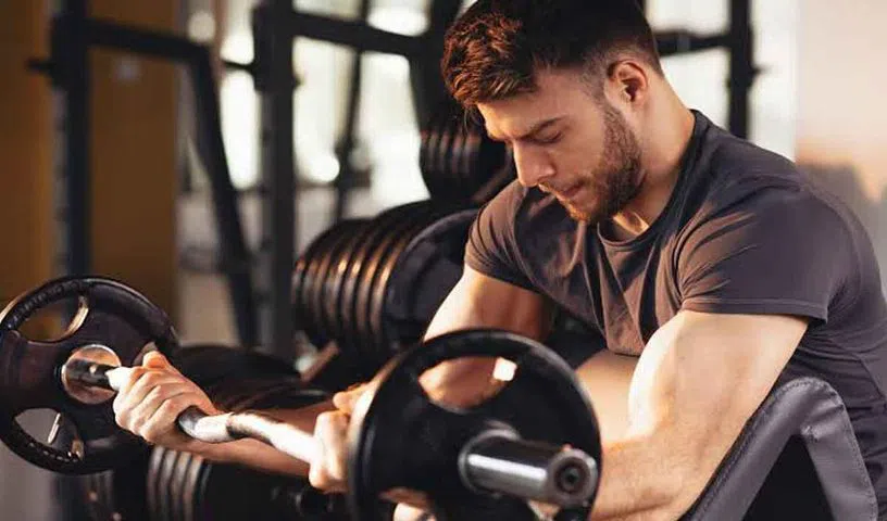 Person doing intense exercise while monitoring heart health