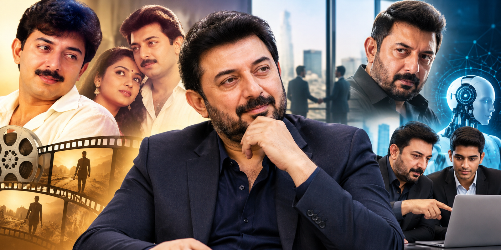 Arvind Swamy discussing his film career and business ventures.