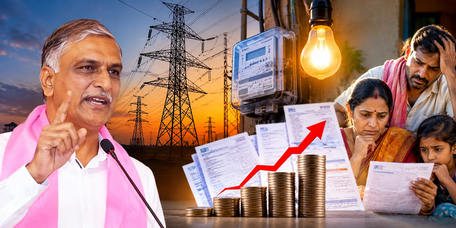 Harish Rao speaking about Telangana electricity charges and public burden