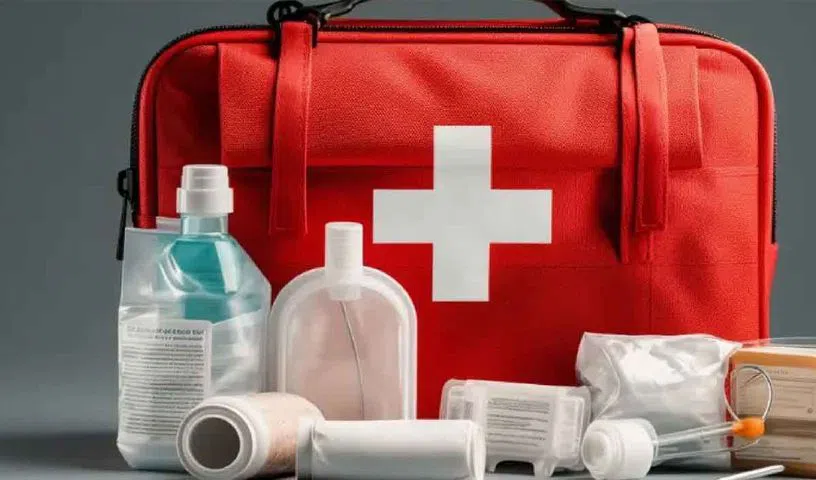 Medical kit promoted online amid warnings about plague-related misinformation.