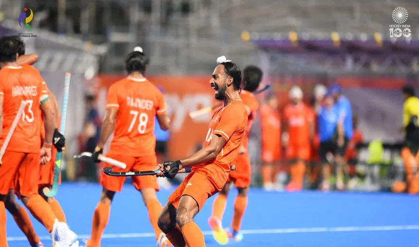 India hockey team celebrates victory over Pakistan in Asian Games semifinal
