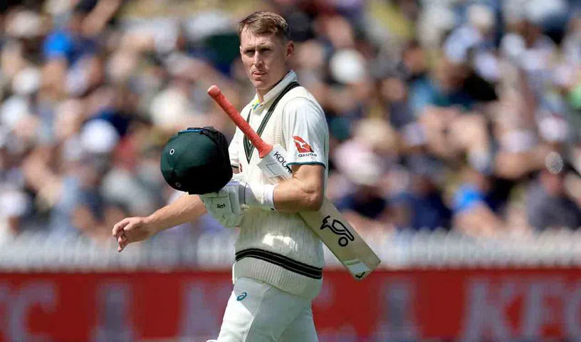 Marnus Labuschagne batting during an Australia Test match.