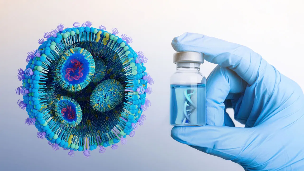 Medical researchers studying personalized mRNA therapy for melanoma treatment.