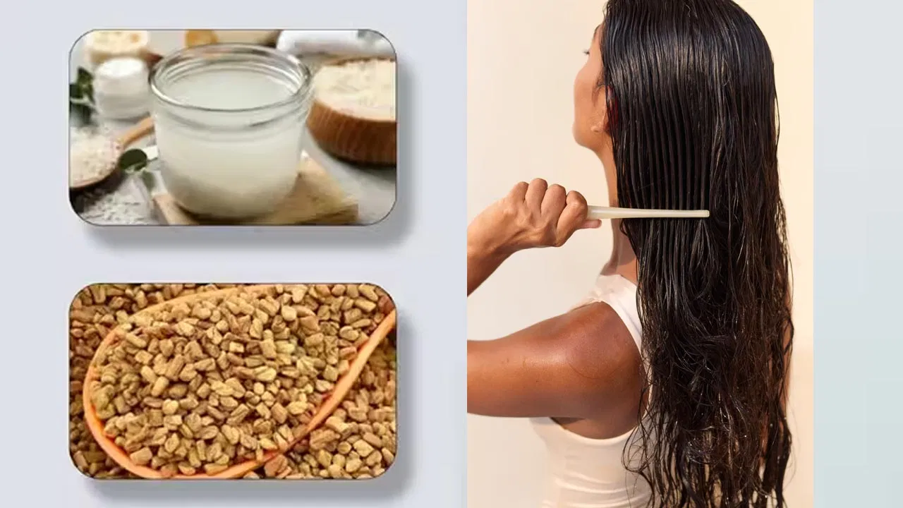 Rice water and fenugreek mixture for hair care