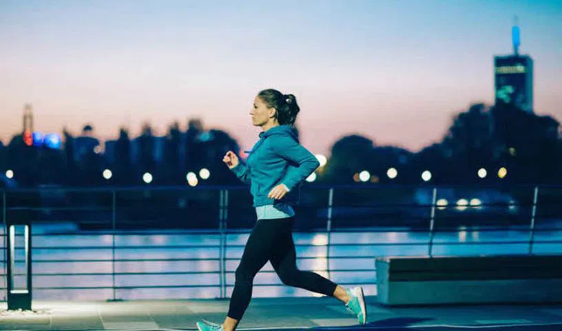 Person doing strength training to improve sleep quality
