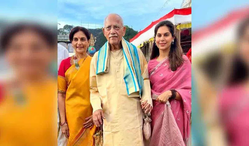 Upasana Konidela and Dr. Prathap C. Reddy visit Tirumala temple.