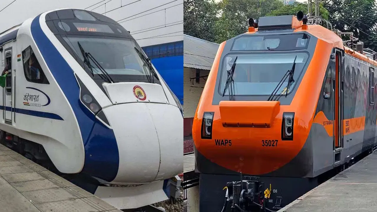 Vande Bharat and Amrit Bharat trains compared in India.